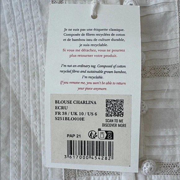 SEZANE cotton blouse - Picture 7 of 9